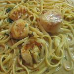 American Angel Hair Pasta with Scallop Saute Dinner