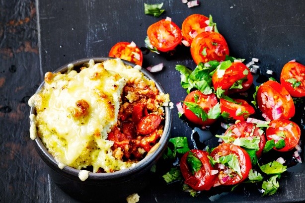 American Chilli Pot Pies With Cheesy Cauliflower Recipe Dinner