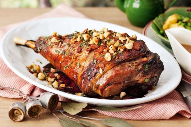 American Honeyglazed Lamb With Mint And Macadamia Crumble Recipe BBQ Grill