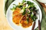 American Ricotta And Semidried Tomato Pancakes With Rocket Salad Recipe Appetizer