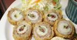 Australian Rolled Chikuwa Fish Stick and Pork Cutlets with Plum Shiso and Cheese Dinner