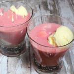 Canadian Liquefied Strawberry with Ice Cream Dessert