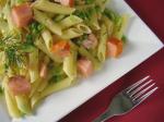 American Penne With Smoked Salmon and Peas Dinner