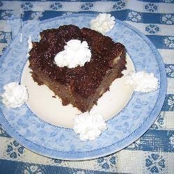 American Pudding with Chocolate Nuggets and to Cocoa Dessert