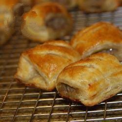 American Rolls of Sausage with Mustard and Ciboulette Appetizer