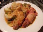 South African Baconwrapped Sausage Casserole With Apple  Tomato Sauce Appetizer