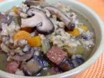 Australian Mushroom Barley Kielbasa Soup Dinner