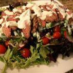 Canadian Steak and Tomato Salad with Horseradish Dressing Drink