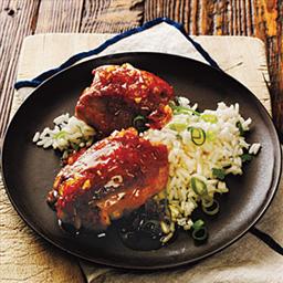 British Ginger-soy Chicken Thighs with Scallion Rice Alcohol
