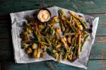 American Fried Green Beans Scallions and Brussels Sprouts With Buttermilkcornmeal Coating Recipe Appetizer
