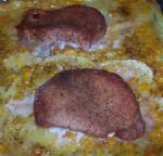 American Scalloped Potatoes Corn and Pork Chop Casserole Dinner