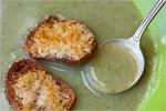 American Pureed Potato and Broccoli Soup With Parmesan Croutons Recipe Appetizer