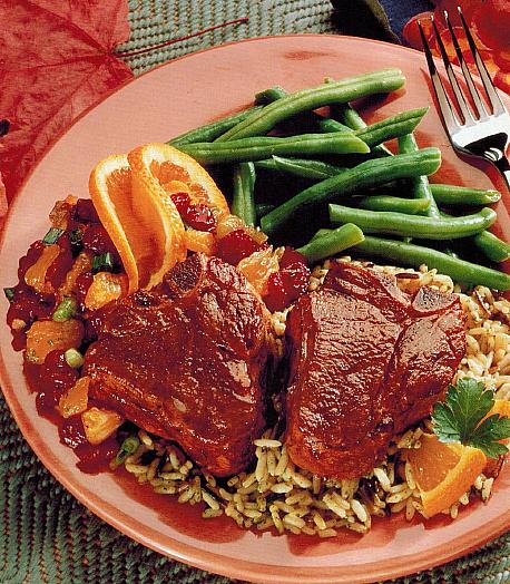 American Lamb Chops with Cranberry-orange Salsa Dinner