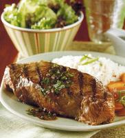 Asian Grilled Steaks with Spicy Herb Sauce recipe
