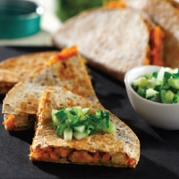 Spanish Chicken and Sweet Potato Quesadilla with Salsa Appetizer