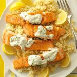 American Salmon with Dill Sauce and Lemon Risotto Appetizer