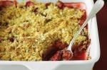 Australian Strawberry and Rhubarb Crumble With Crunchy Macadamia Topping Recipe Dessert