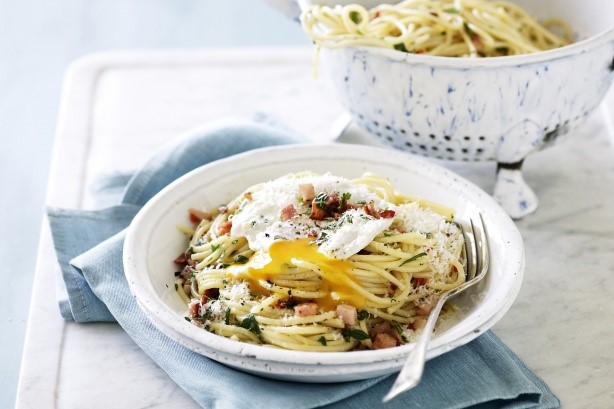 American Egg And Bacon Spaghetti Recipe Dinner