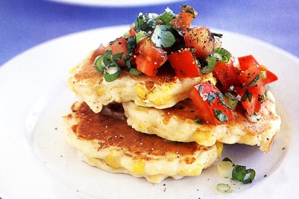 Australian Corn Pikelets With Tomato Salsa Recipe Appetizer