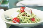 Roast Cherry Tomato And Rocket Pesto Spaghetti Recipe recipe