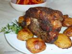 American Greek Roast Leg of Lamb with Potatoes Dinner