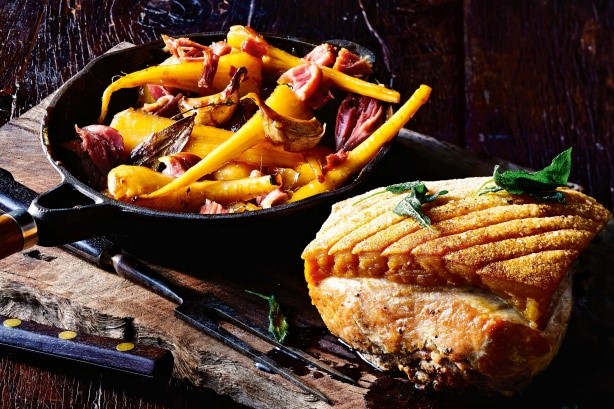 American Roast Pork With Ham Hock Roast Parsnips Recipe Appetizer