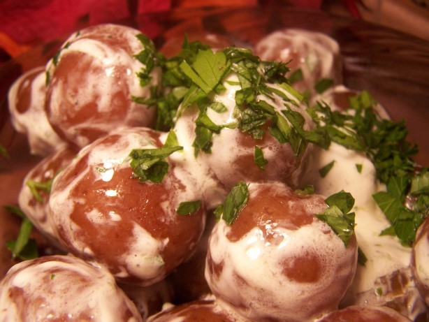 Israeli/Jewish New Potatoes in Sour Cream Appetizer