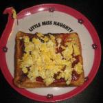American Scrambled Eggs on Toast Appetizer