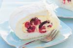 American Raspberry And Cherry Pavlova Roll Recipe Appetizer