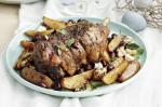 American Greek Lamb With Feta Potatoes And Cos Salad Recipe Dinner