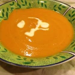 American Simple Pumpkin Soup with Roasted Butternutkurbis Appetizer