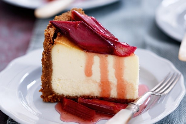 Australian Baked Cheesecake With Roasted Rhubarb Recipe Dessert