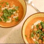 American Carrot Soup with Chickpeas Appetizer