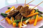 American Curried Beef Kebabs With Pumpkin And Snake Bean Salad Recipe Appetizer