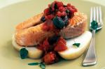 American Salmon With Tomato and Olive Sauce Recipe Appetizer