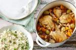 Moroccan Moroccan Chicken And Green Olive And Almond Tagine With Lemony Pearl Couscous Recipe Dinner