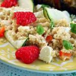 American Couscous Salad with Zucchini and Raspberries Appetizer