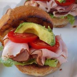 American Sandwiches with Ham and Avocado Dinner