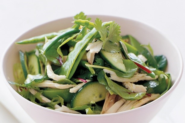 Canadian Asian Greens Chicken And Snow Pea Salad Recipe Appetizer
