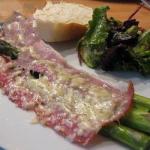 American Green Asparagus with Ham and Parmesan Appetizer