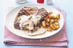 American Steak With Rosemary Potatoes And Creamy Mushroom Sauce Recipe Appetizer