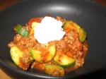 American Stovetop Zucchini and Ground Beef Skillet Appetizer