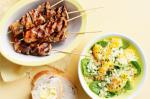Sticky Pork Skewers With Orange And Spinach Couscous Recipe recipe