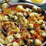 Spanish Paella with Fish Appetizer
