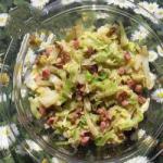 American Pointed Cabbage Salad with Bacon and Raisins Appetizer