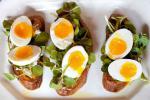 American Softboiled Eggs with Watercress and Walnutricotta Crostini Recipe Breakfast
