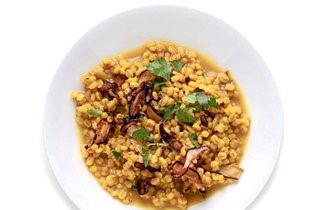 American Saffronandmushroom Barley Risotto Recipe Appetizer