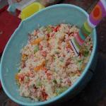 American Salad with Rice Mandarynka and Ham Appetizer