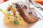 American Scotch Fillet With Peppercorn Sauce And Herb Mash Recipe Dinner