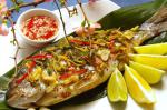 American Gilthead Sea Bream With Scallions and Ginger Appetizer